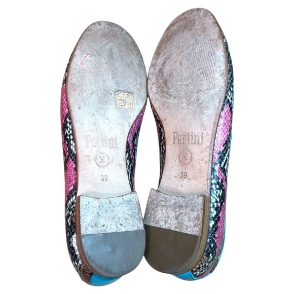 PERTINI Genuine All Around Leather Snakeskin Embossed Loafers MADE IN SPAIN 8.5 - Picture 7 of 10